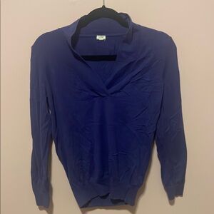Purple V-Neck Sweater with Long Sleeves